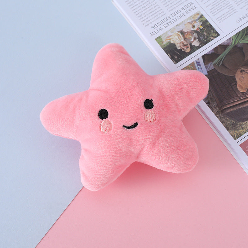 Five-Pointed Star Plush Dog Chew Toy with Squeaker 13x10cm 11