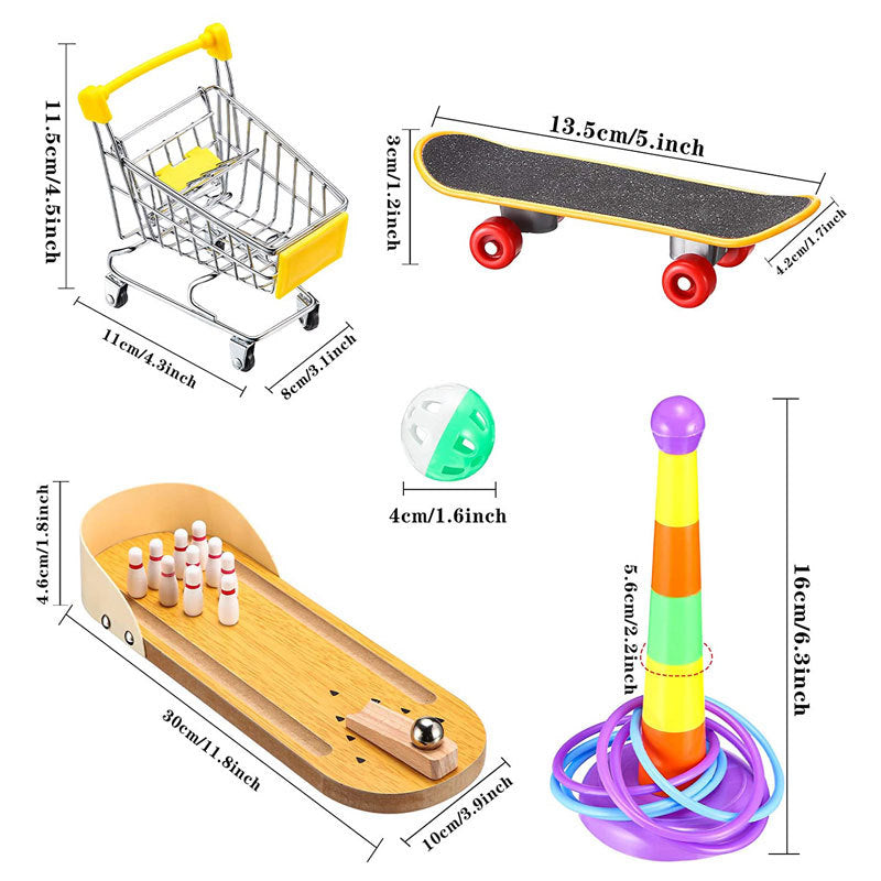 Plastic Parrot Toy Trolley Skateboard Set 6 Pack 3