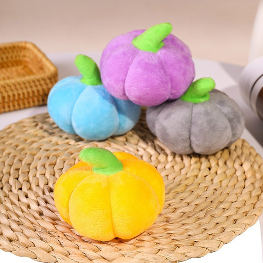 Soft Plush Pumpkin Dog Toy Small Size Squeaky