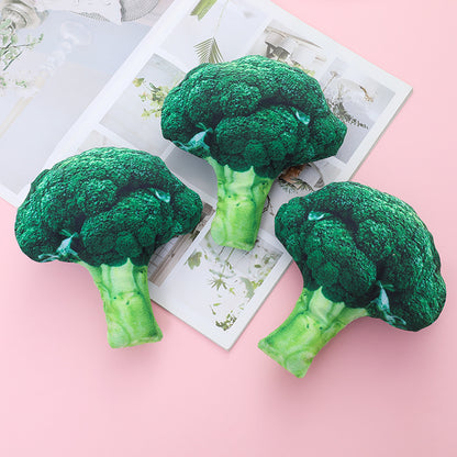 Plush Dog Squeaky Toy Broccoli Shape Soft Interactive 3