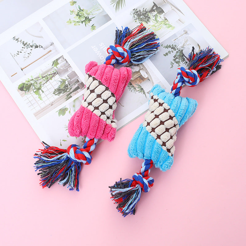 Plush Dog Rope Toy Candy Shape Durable Chew Toy 4