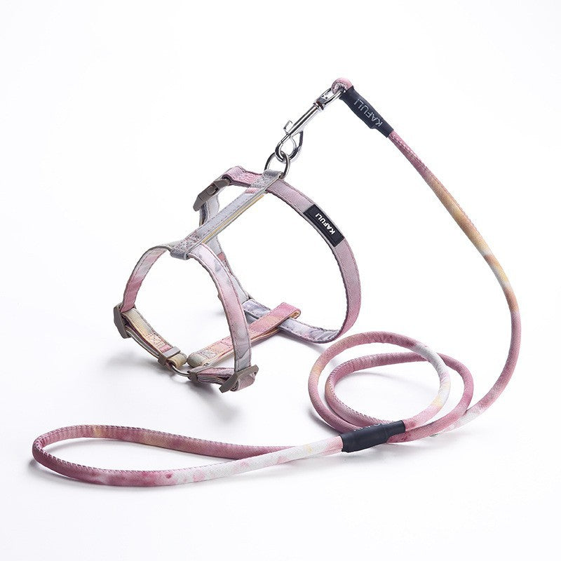 Polyester Dog Harness and Leash Set Gradient Adjustable 4