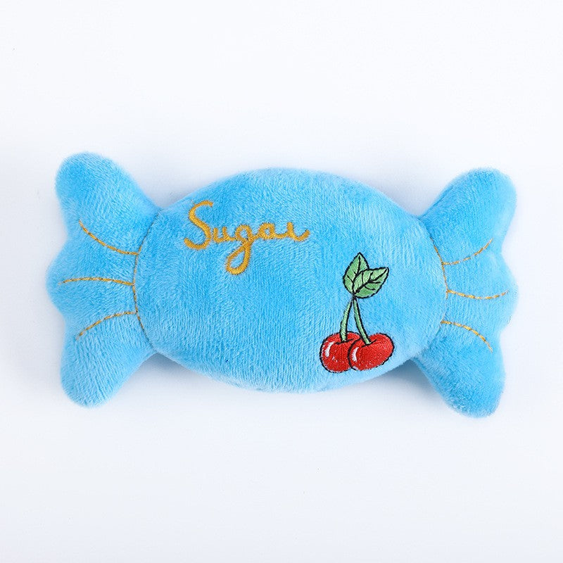 Cartoon Candy Shaped Plush Dog Toy Soft Interactive 7