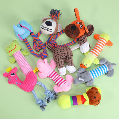 Squeaky Plush Dog Toy Soft Durable Interactive 3