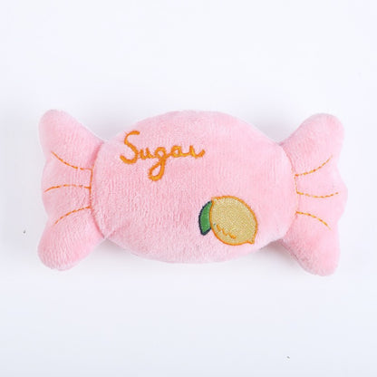 Cartoon Candy Shaped Plush Dog Toy Soft Interactive 6