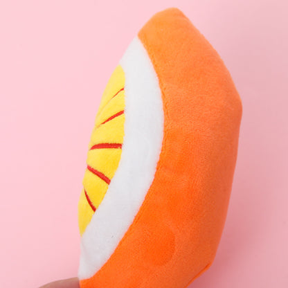 Squeaky Plush Dog Toy Orange Soft Durable 13.5x8cm 4
