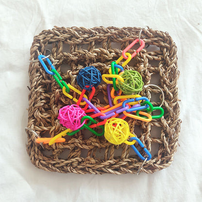 Straw Bird Hammock Hanging Resting Nest for Parrots 18x18x25cm 2