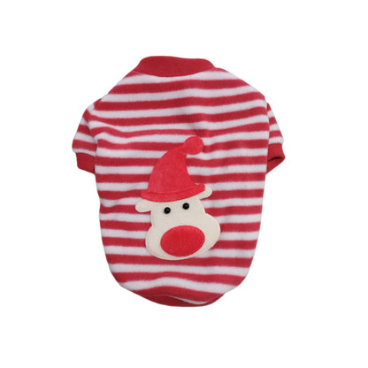 Coral Fleece Dog Clothes Christmas Santa Elk Flannel Hoodie 8