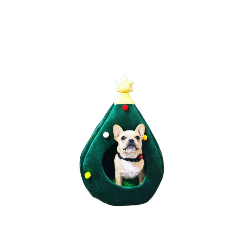 Cloth Dog Bed Christmas Tree Shape Soft Cozy Small Medium Large 4