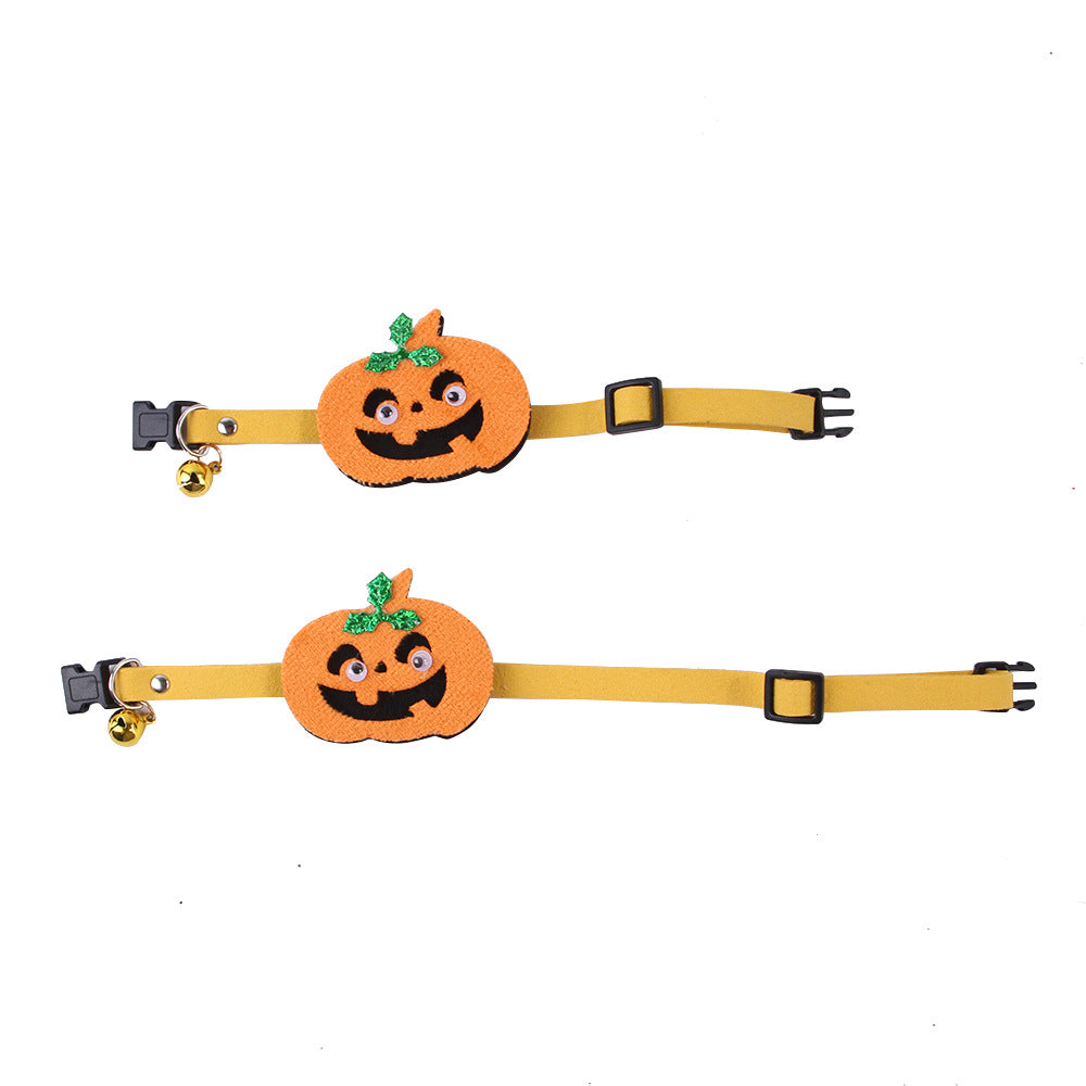 Plush Dog Collar and Pumpkin Hat Halloween Costume Set 2