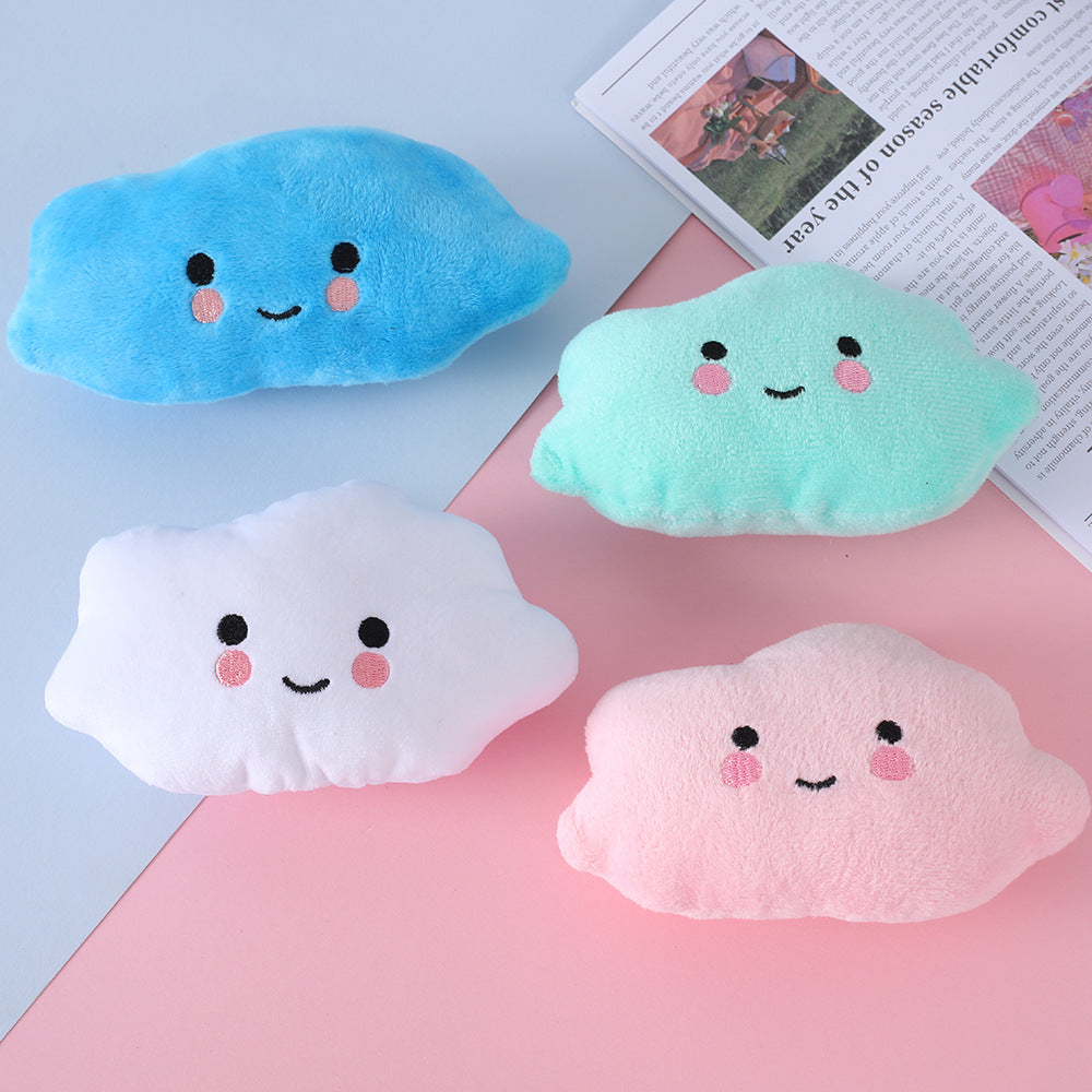 Squeaky Plush Dog Toy Cloud Shape Soft Interactive 4