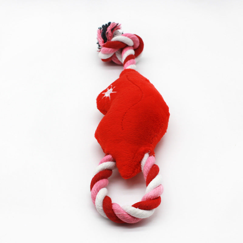 Plush Dog Rope Toy Lip Shape Cotton String 30x7cm 2