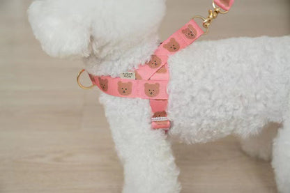 Nylon Dog Harness Adjustable Bear Pattern Lightweight 7