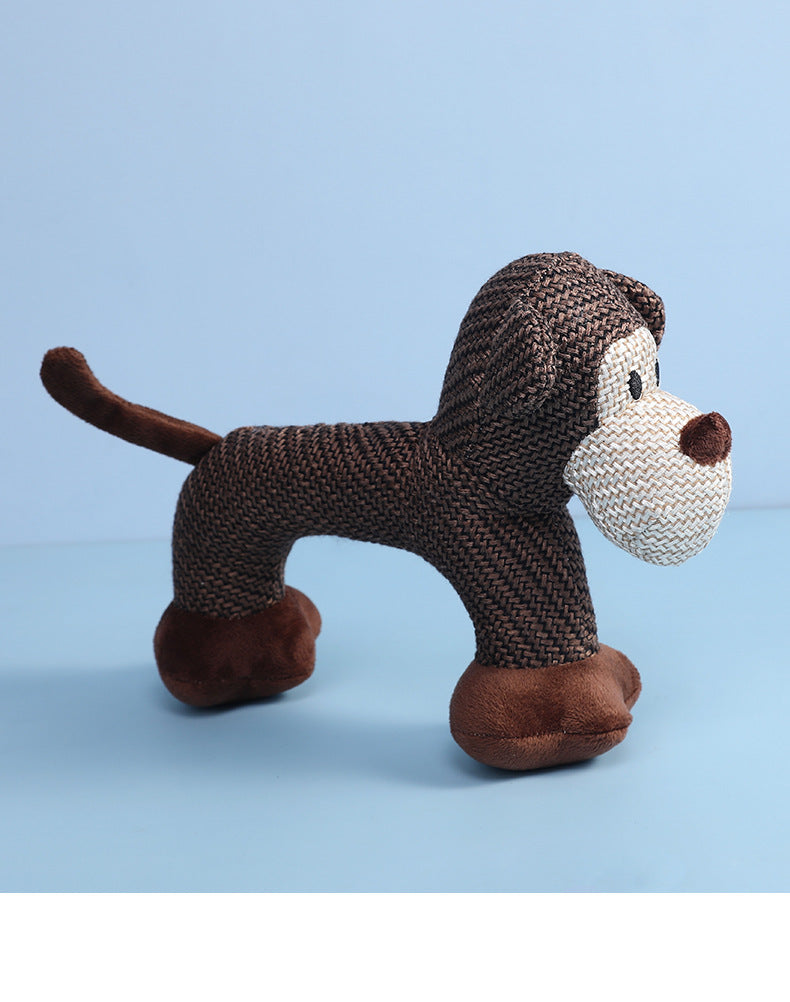 Plush Dog Chew Toy Squeaky Elephant Monkey Dog Shapes 4