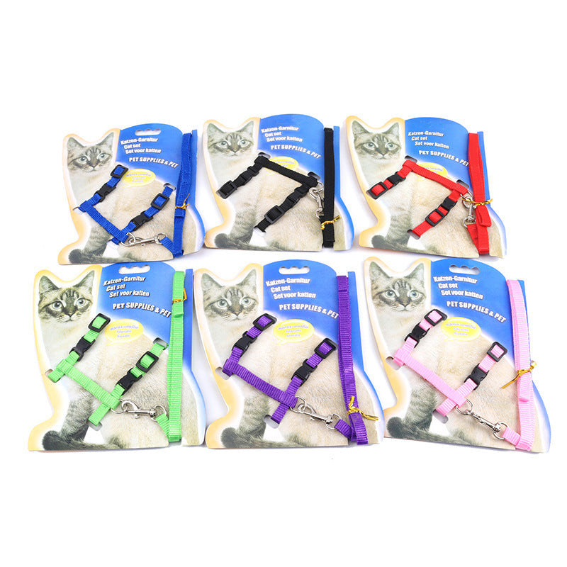 Nylon Cat Traction Rope Adjustable Chest and Neck Size 4