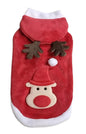 Coral Fleece Dog Clothes Christmas Santa Elk Flannel Hoodie 7