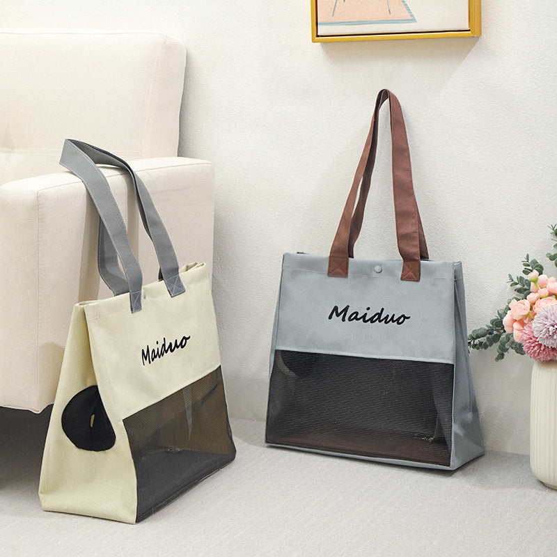 Canvas Soft Cat Carrier Portable Pet Bag 35x35cm 2