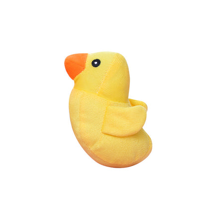 Small Plush Dog Toy Yellow Duck Sounding Soft Squeaky 5