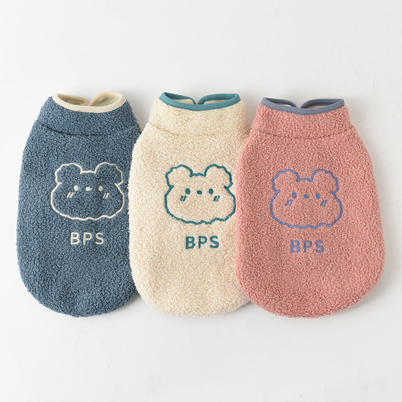 Teddy Plush Dog Vest Warm Cozy Soft Bear Style 2