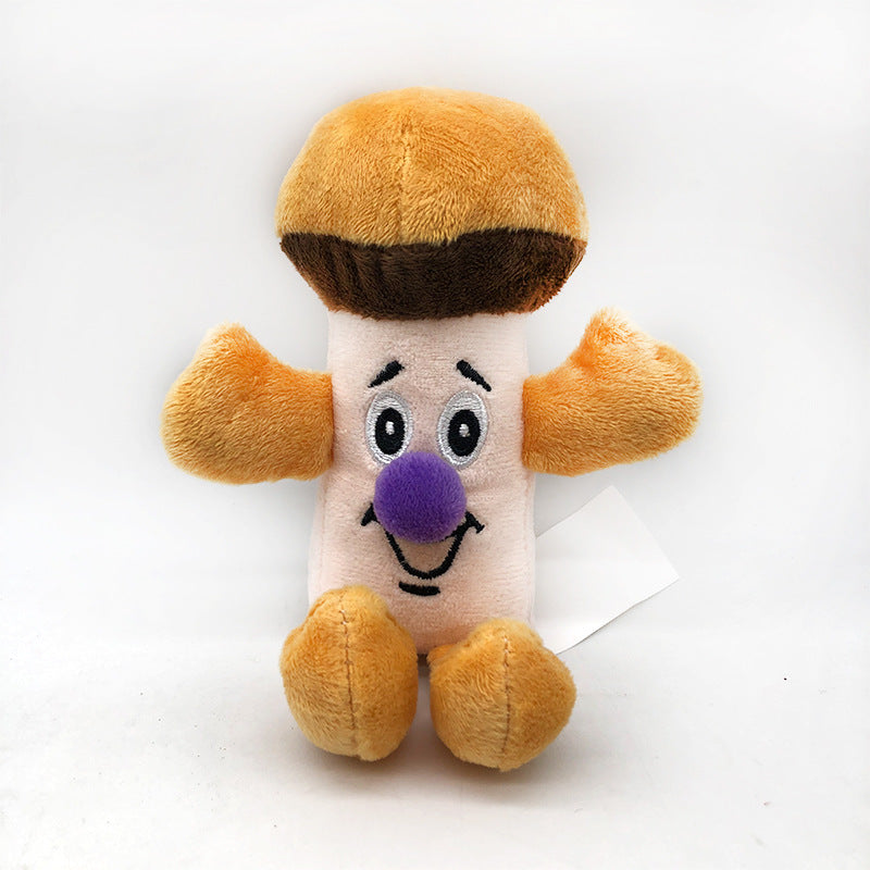 Mushroom Plush Dog Toy Soft Squeaky Interactive