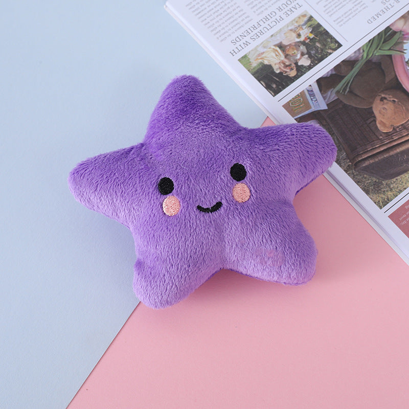 Five-Pointed Star Plush Dog Chew Toy with Squeaker 13x10cm 8