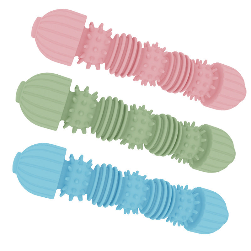 Caterpillar Shaped Dog Chew Toy TPR Material Durable