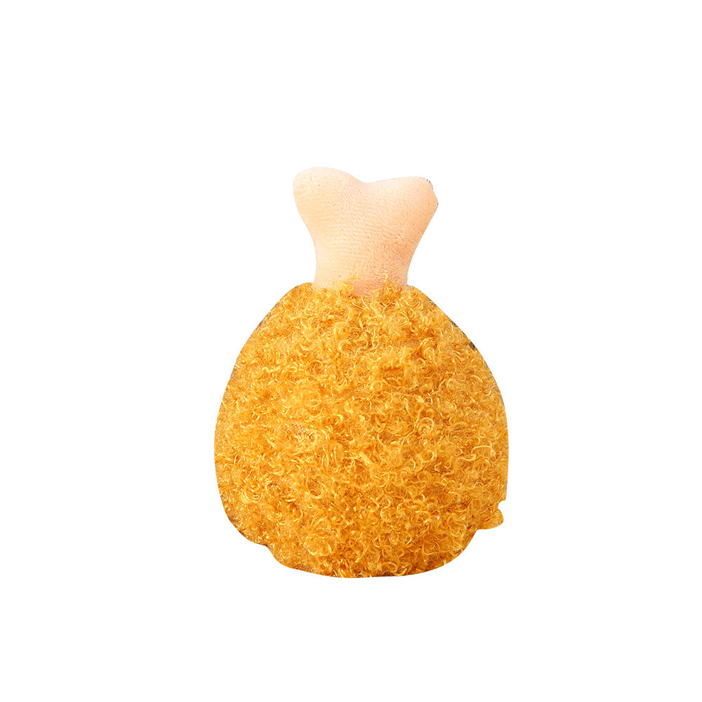 Squeaky Plush Dog Toy Chicken Leg Shape Soft Interactive 5