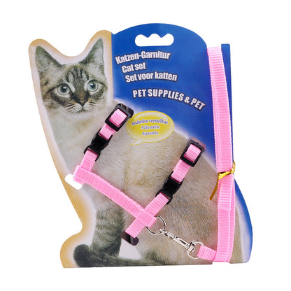Nylon Cat Traction Rope Adjustable Chest and Neck Size 10