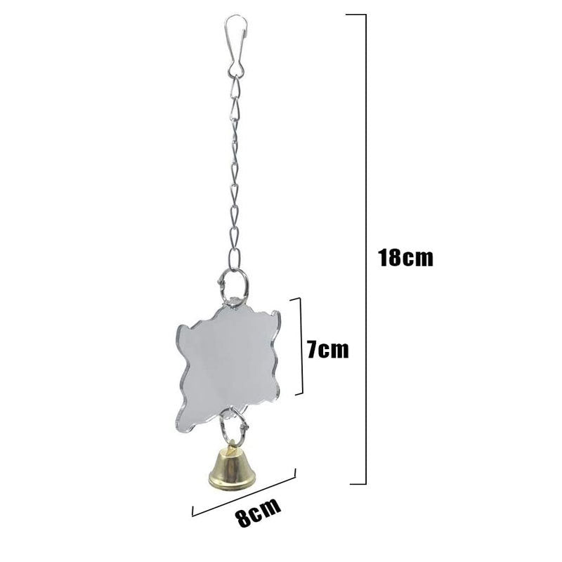 Acrylic Parrot Mirror Toy Pendant Chain Hanging Cage Accessory 3