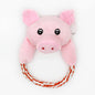 Cartoon Animal Head Plush Dog Toy Soft Rope Handle 9