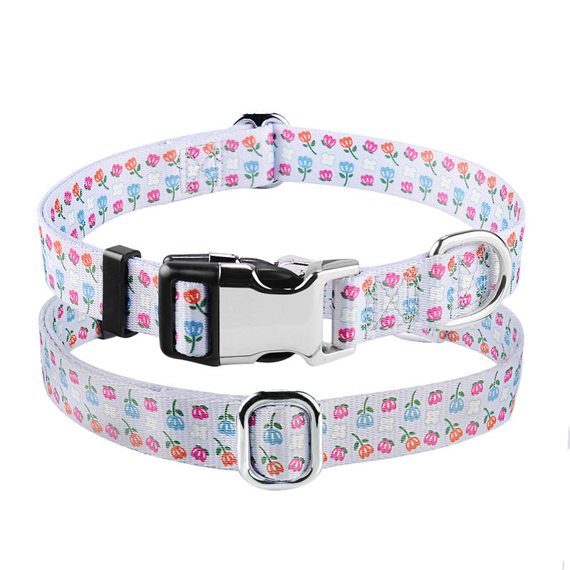 Polyester Dog Collar Cartoon Printed Adjustable Sizes XS to L 5