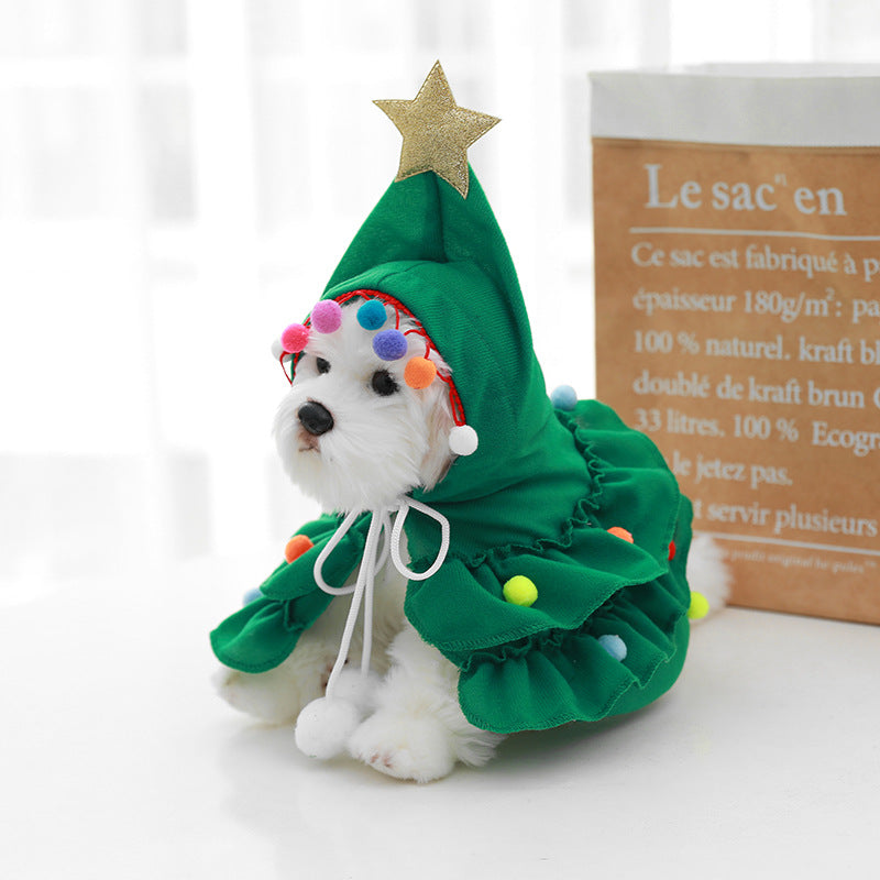 Christmas Tree Dog Cape and Shawl Festive Holiday Costume 2