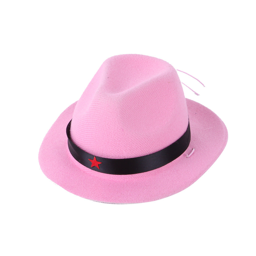 Polyester Dog Cowboy Hat with Star Trim Accessory 5
