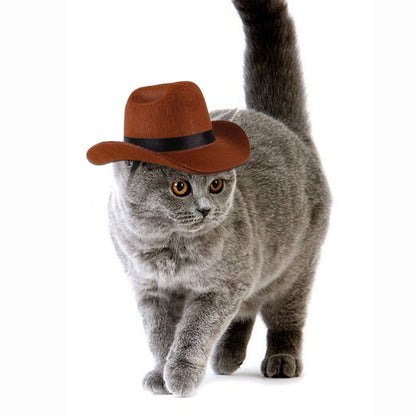 Non Woven Fabric Cat Hat Western Cowboy Style for Cats
