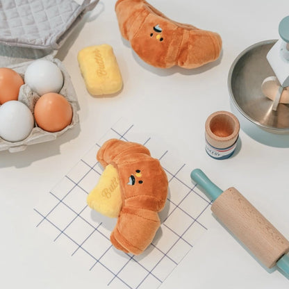 Croissant Plush Dog Toy Soft Squeaky Pet Chew Toy 4