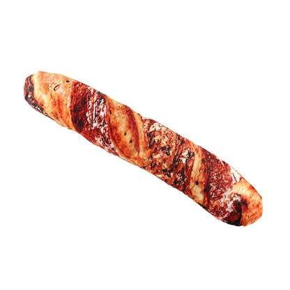 Soft Velvet Plush Dog Chew Toy Baguette and Bread Shapes 2