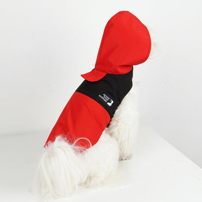 Rainproof Dog Raincoat Adjustable Patchwork Polyester