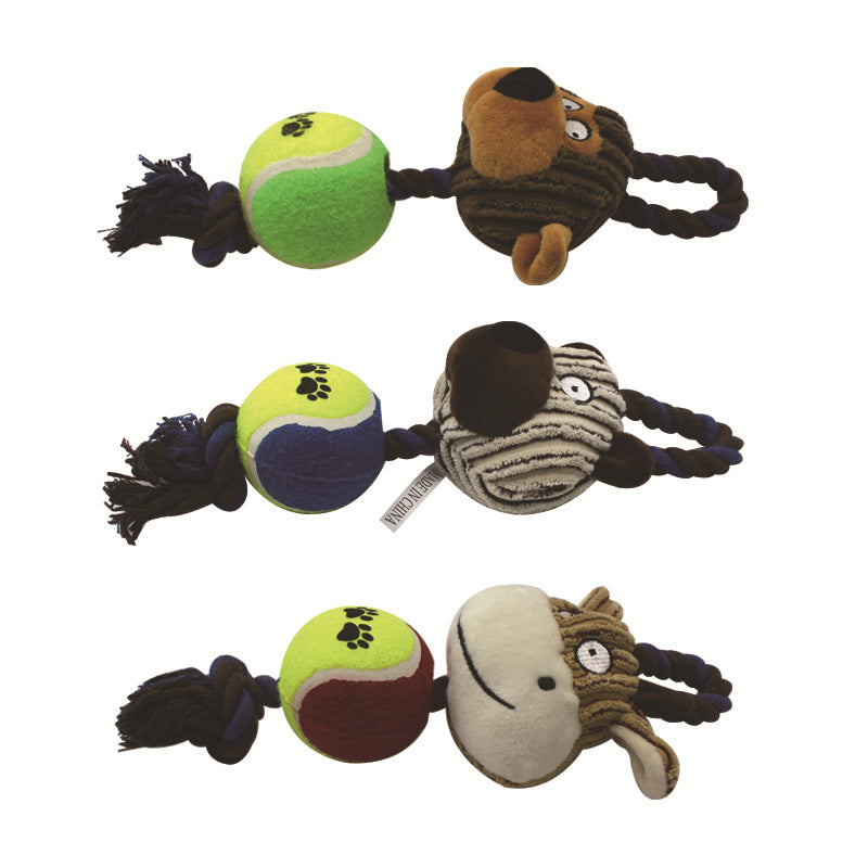 Plush Dog Toy Swing Ball with Cotton Rope 28 x 10 CM 3