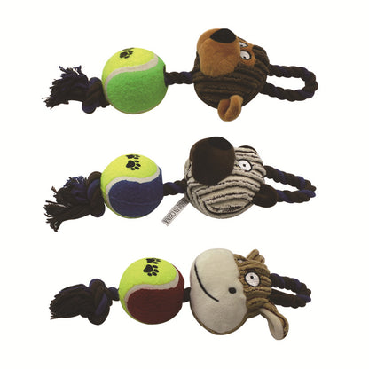 Plush Dog Toy Swing Ball with Cotton Rope 28 x 10 CM 3