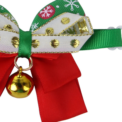 Polyester Dog Collar Christmas Bow Lightweight Festive 2