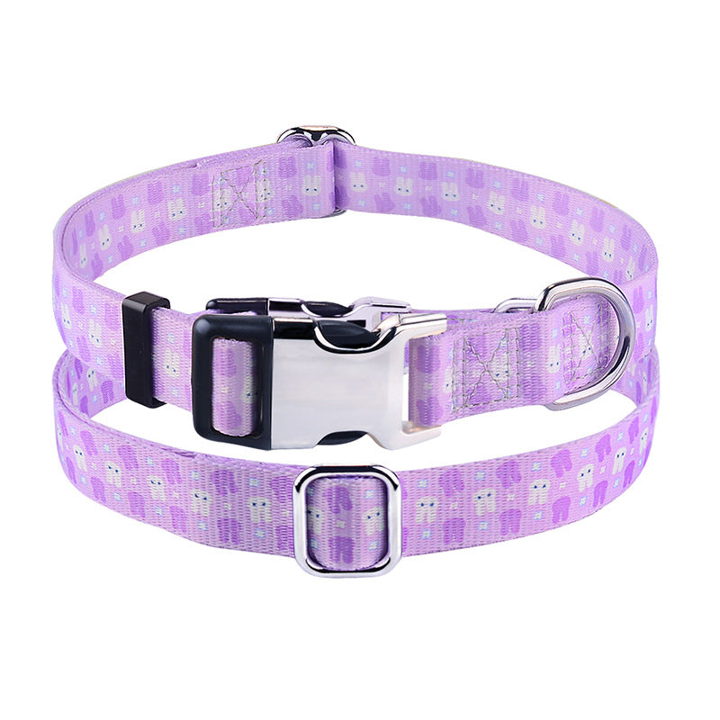 Polyester Dog Collar Cartoon Printed Adjustable Sizes XS to L 6