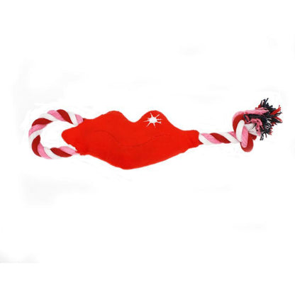 Plush Dog Rope Toy Lip Shape Cotton String 30x7cm 6