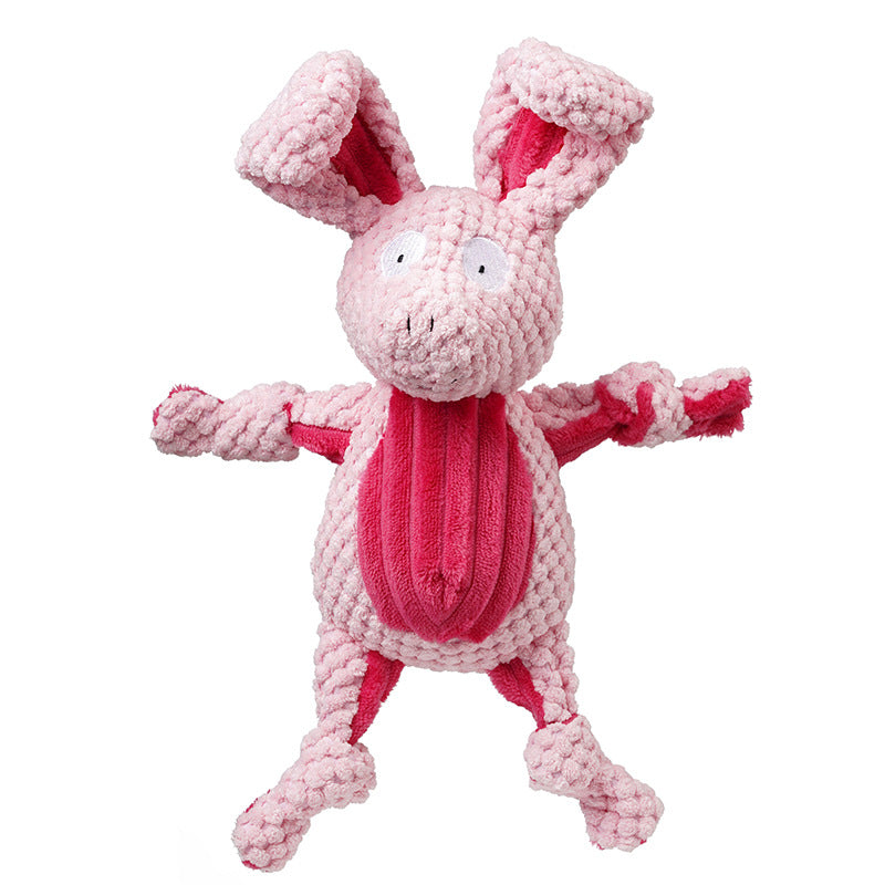 Plush Pig Dog Toy Soft Durable Squeaky Interactive
