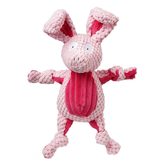 Plush Pig Dog Toy Soft Durable Squeaky Interactive