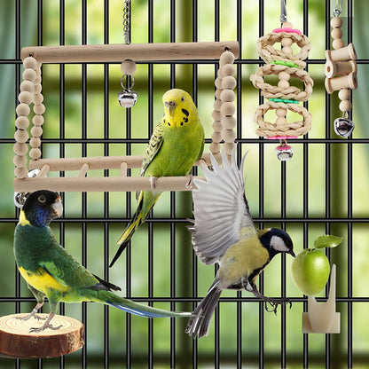 Wooden Parrot Chew Toy Stand Rod Autumn 13 Pack 2