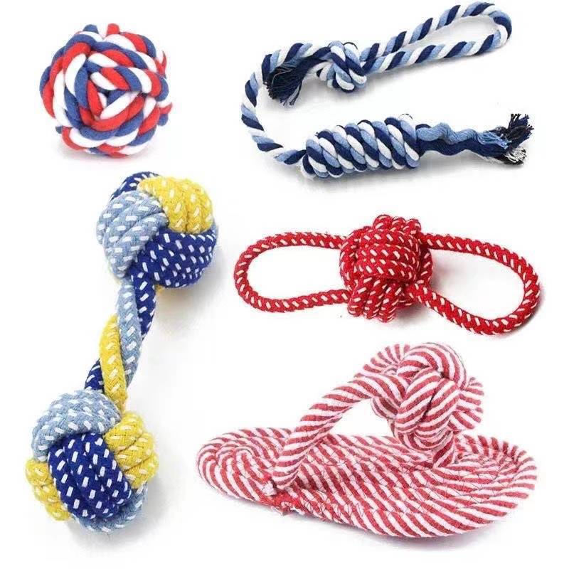 Cotton Dog Rope Toy Durable Knot Chew Toy for Dogs 2