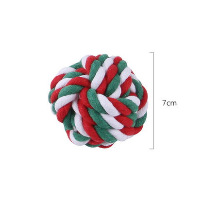 Cotton Dog Rope Toy Christmas Themed Durable Chew Toy 6