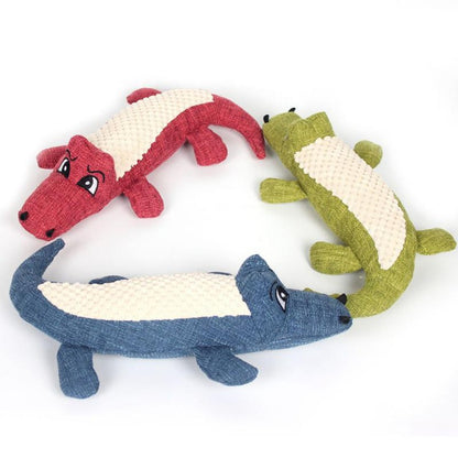 Plush Crocodile Dog Toy Soft Squeaky Plush Fabric