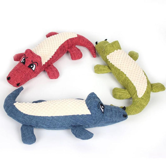 Plush Crocodile Dog Toy Soft Squeaky Plush Fabric