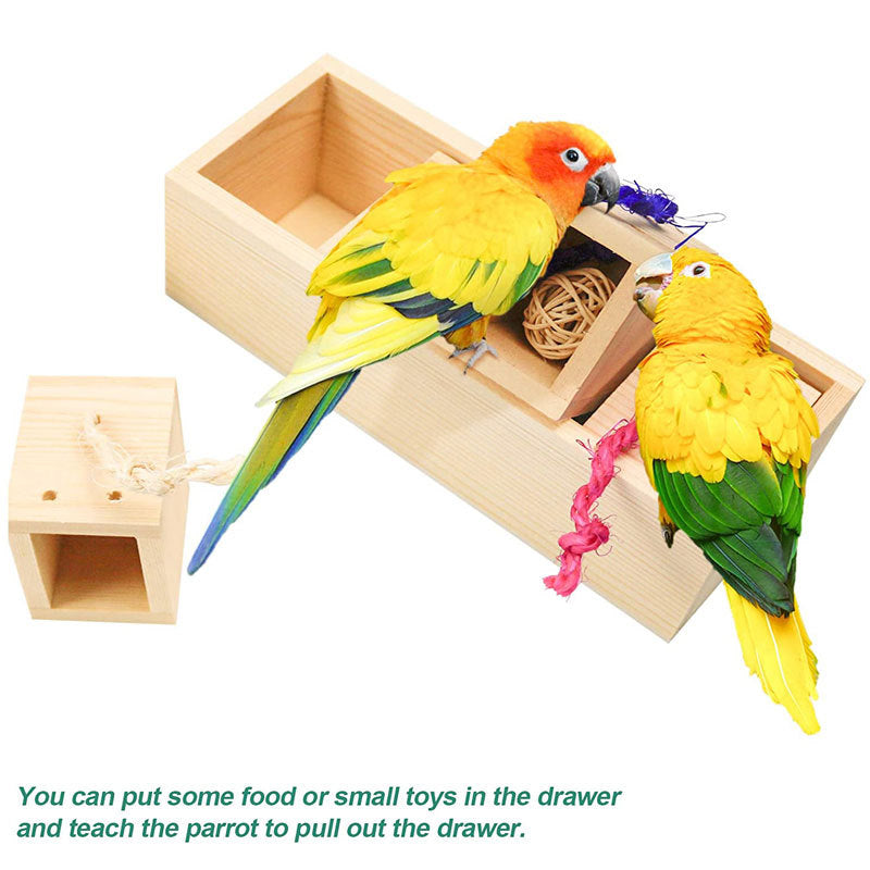 Wooden Parrot Foraging Toy Assembled Set 3 Pack 5